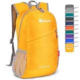 ZOMAKE Lightweight Packable Backpack 20L - Foldable Backpack Small Daypack Hiking Backpack Water-Resistant Day Bag for Travel(Yellow)