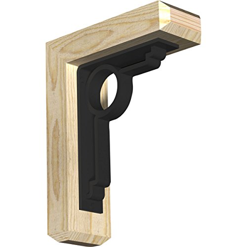 4"W x 11 1/2"D x 14"H Maria Craftsman Ironcrest Rough Sawn Bracket, Douglas Fir (2"W x 7 1/2"D x 10"H Iron Bracket)