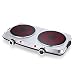 SUNAVO Electric Infrared Burner, 1800W Ceramic Glass Hot Plate, 6 Power Levels Stainless Steel Double Burner for Kitchen Camping RV and More
