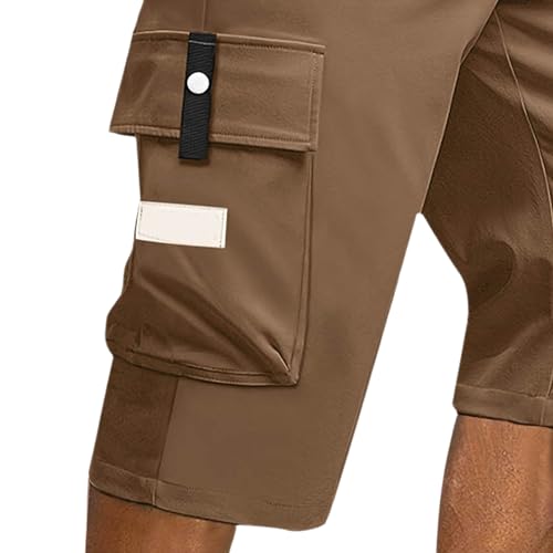 Shorts cargo deportivos para hombre con cintura ajustable y múltiples bolsillos miniatura 5