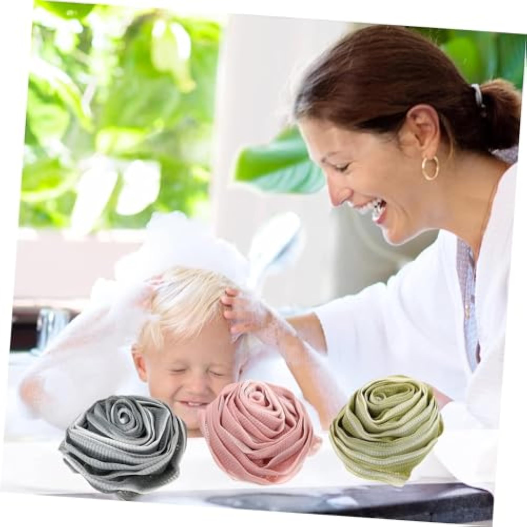 Rose Bath Loofah Mesh Shower Pouf, Adult Bathing Scrubber