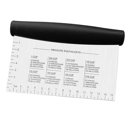 Stainless Steel Dough Bench Scraper & Chopper, Pastry Cutter for Kitchen (1 Pack, Black)