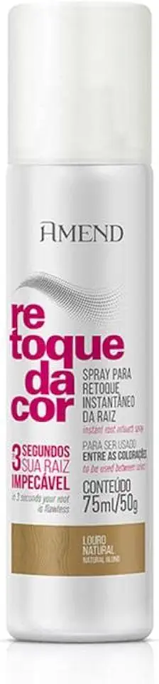 Spray, Amend Retoque Da Cor, 75ml, Cobre Com Perfeição A Diferença De Cor Entre As Colorações, Corrige Instantaneamente As Raízes Brancas E Desbotadas (Louro Natural)