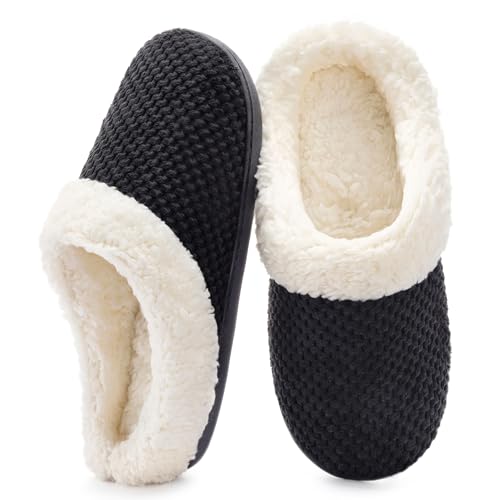 Image of ULTRAIDEAS Women's Breathable House Slippers with Memory Foam, Lightweight Cotton Blend Lining, Indoor Outdoor Slip On Design, Non Slip Rubber Sole for Bedroom, Machine Washable