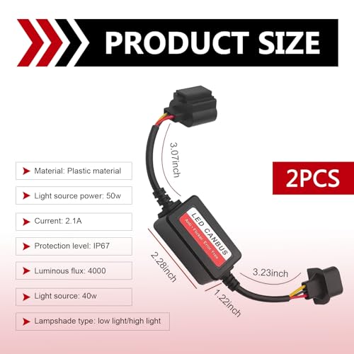 Descodificador LED para autos H13/9008, 2 piezas miniatura 2