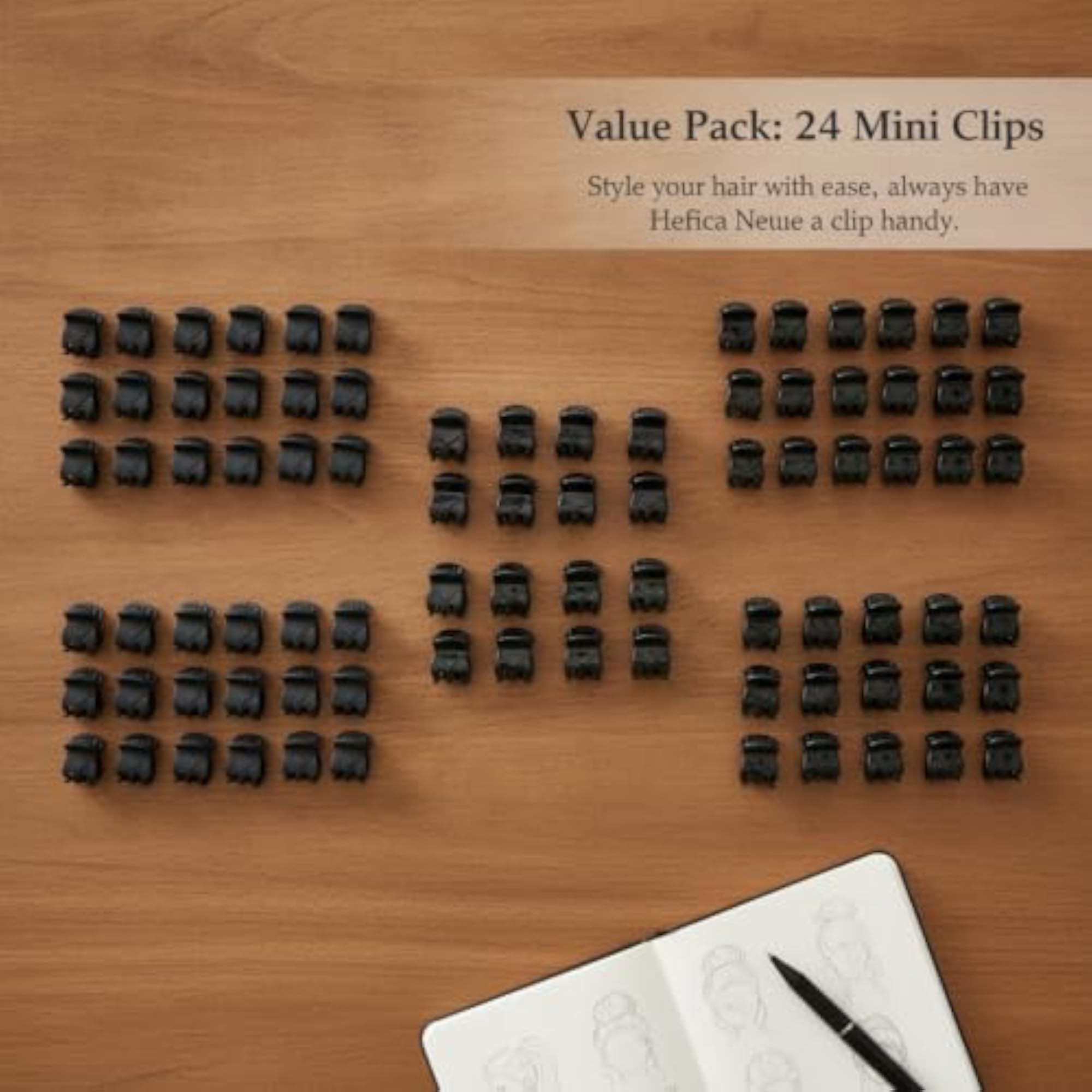 Mini Princess Hair Clips Set for Women, 24-Piece