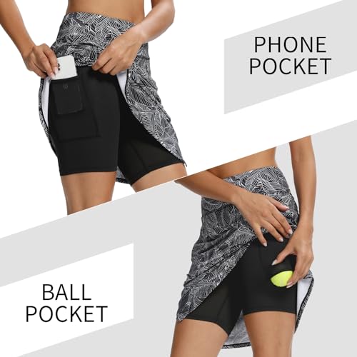Image of M MOTEEPI Modest Knee Length Skorts Skirts for Women Tennis Athletic Golf Skort with Pockets UV Protection High Waist