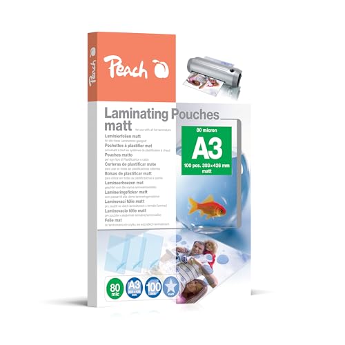 Peach Laminierfolien A3 matt 100 Stück 2 x 80 mic (160 µm) - Beschreibbar