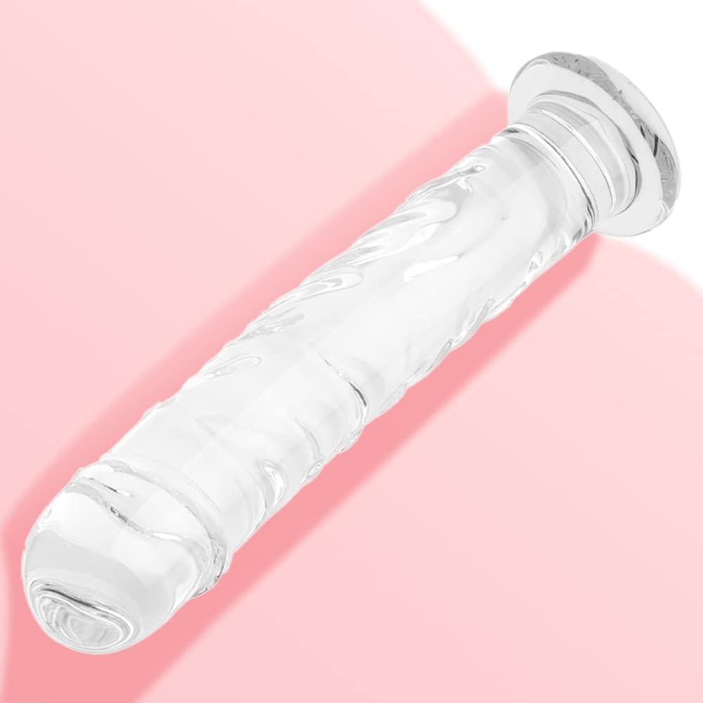Fallo Di Vetro Con Glande Liscio E Struttura Massaggiante Ondulata - Fallo Anale Per La Stimolazione Del Punto G E Massaggio Prostatico - Pene Per Uomini E Donne - Giocattolo Sessuale