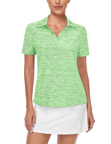 Image of Cucuchy Womens V Neck Golf Polo Shirts Moisture Wicking Sports Workout Tops
