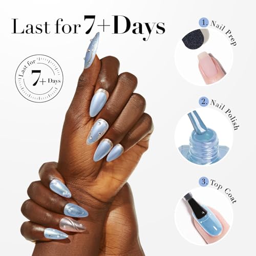 Image of AZUREBEAUTY Nail Polish,Celestial Blue Quick Dry Complete Natural Super Lustrous ,Professional for DIY Manicure and Pedicure at Home | Natural healthy, high glossy finish, professional grade, perfect for home DIY, friendly for nail art beginners