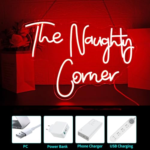 Image of Neon Sign, HSJNJKFU Neon Signs for Wall Decor Red Led Light up Signs Bar Sign for Man Cave, Party, Club, Restaurant, Cafe, Shop, Room Home Decor, USB Powered