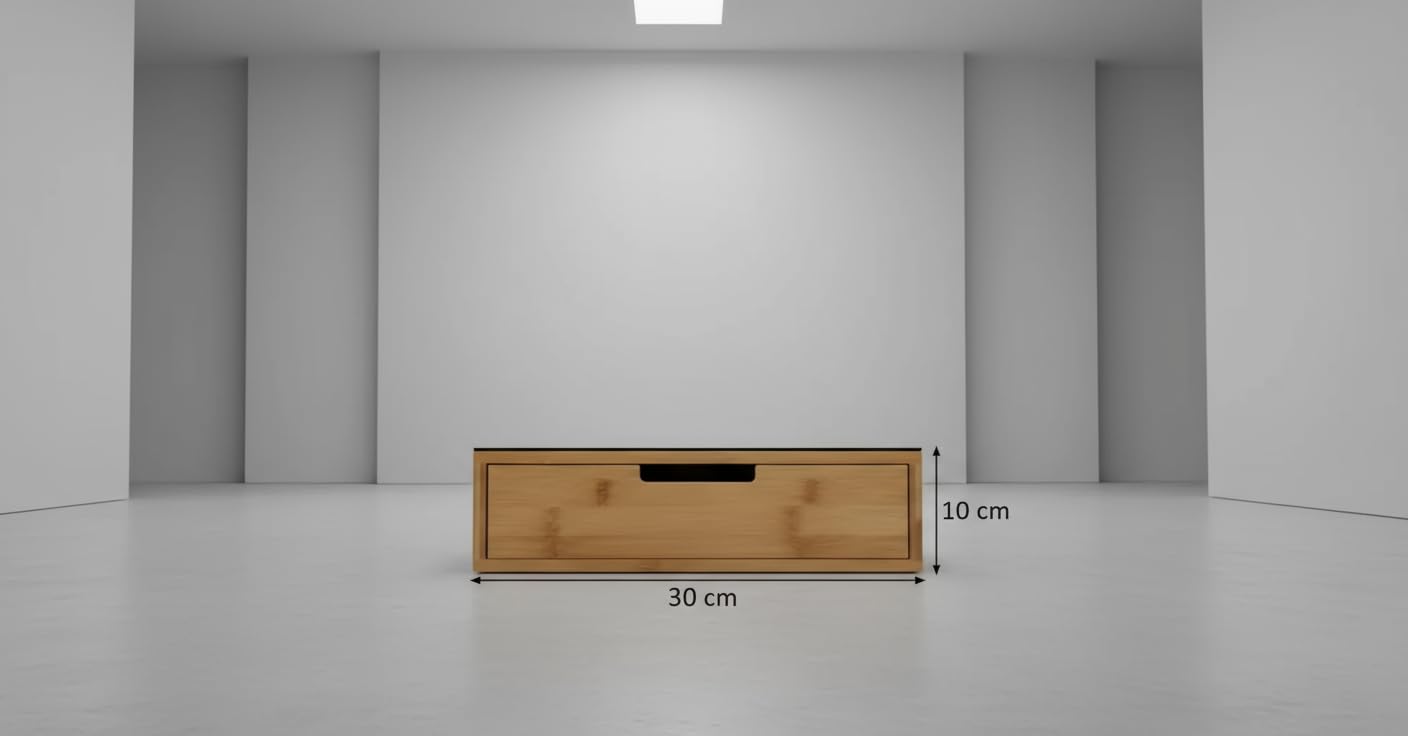 BRICOZONE Cassetto Porta Cialde in Bambù Con Ripiano in Vetro Organizer Per Capsule Caffè Con 4 Scomparti Salvaspazio Elegante Per Angolo Caffè