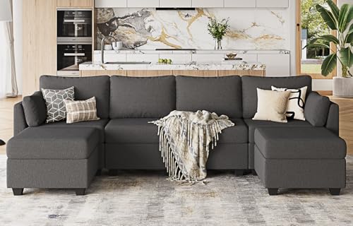 Huatean Home 114.17" Modular Sectional Sofa, 6 Seat Modular Couch