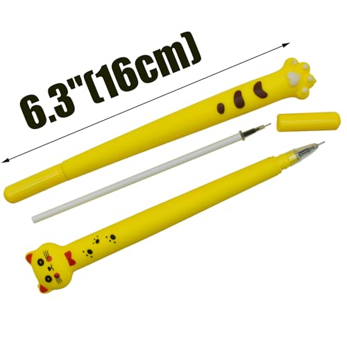 Pack 12 bolígrafos de gel con diseño de gato miniatura 2