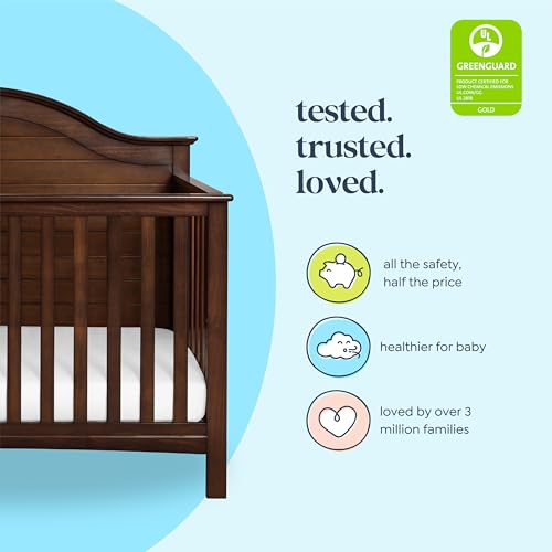 Image of Carter's by DaVinci Nolan 4-in-1 Convertible Crib in Espresso, Greenguard Gold Certified, 57.5x30.8x47 Inch (Pack of 1)