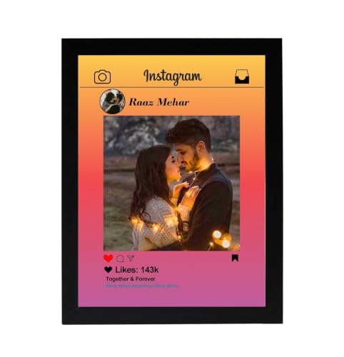 Image of Custom Instagram Gradient Photo Frame Personalized Social Media Picture Frame Romantic Gift for Husband, Wife, Boyfriend & Girlfriend 16 x 24 Inch