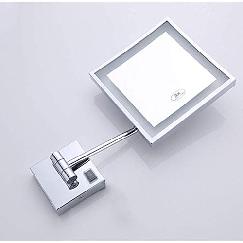 Miroir grossissant 3X mural carré avec bras extensible et connectique USB - 5