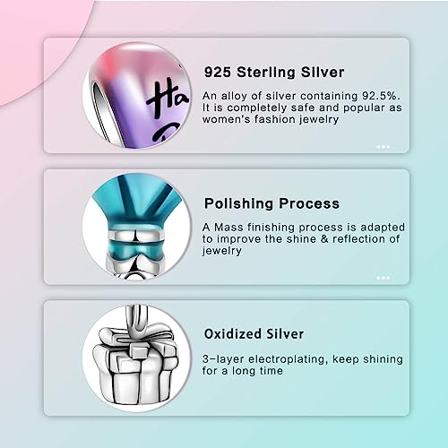 Image of LUXILLA Love You Best Friend Grandma Wife Heart Charm 925 Sterling Silver Charms Fit for Bracelets Necklace Jewelry Gift for Women
