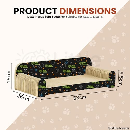 Image of Cat Scratcher with Catnip (Sofa Scratcher) | 20 inch Durable Corrugated Cardboard Scratch Pad & Lounger for Cats & Kittens | Furniture-Shaped Design for Claw Care, Daily Play & Relaxation