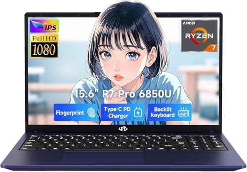15.6" Light-Gaming-Laptop, 8 Cores AMD Ryzen 7 Pro 6850U 4GB LPDD...