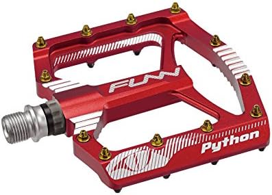 Funn Python Flat Mountain Bike Pedal Set - Wide Platform BMX Bicycle Pedals, 9/16-inch CrMo Axle