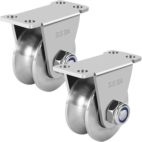 FINESUN Pulley Wheel Pulley System Heavy Duty Caster Wheels Sliding Gate Rollers Stainless Steel Cable Pulley Rope Pulley for Lifting DIY Gym Equipment 2 Inch Set of 2 Pulley Block Loading 800lb Cover