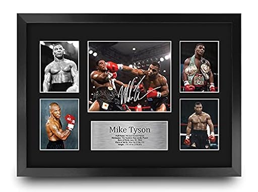 HWC Trading - Imagen con autógrafo firmado de Mike Tyson - Gifts para fanáticos del boxeo, enmarcado en A3 | Ya disponible en tu tienda friki favorita! En mundofriki.es!