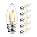 LVWIT B11 LED Filament Bulb E26 Candelabra Base 4.5W(60W Equivalent), Dimmable 2700K Warm White Chandelier Decorative Candle Light Bulb (6-Pack)