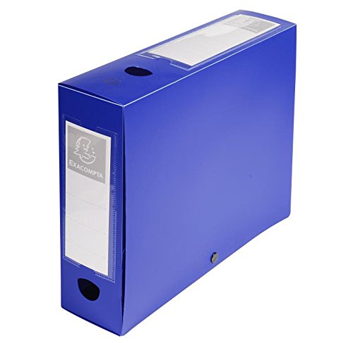 Exacompta Set di 10 scatole da archivio a pressione PP dorso di 80 mm Blu