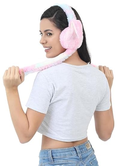 Edtepy Kids Plush Bunny Winter Earmuffs - Ultra Soft Faux Fur Ear Warmers with Long Bunny Ears, Lightweight & Comfortable Cold Weather Ear Protection for Girls & Boys (Random Color 1PC) 2
