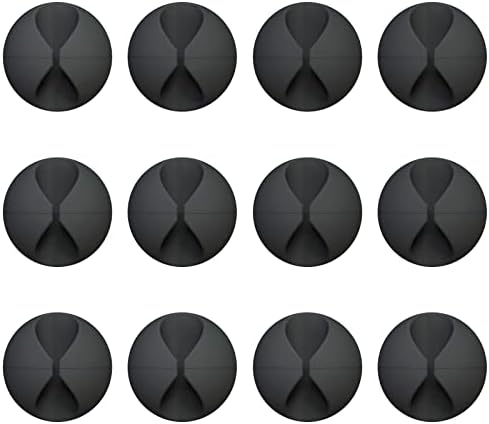 12 Pack Cable Clips, Znben Cord Organizer Holder Adhesive Cord Management Charger Wire Holder Clips for Desk, Home, Office, Car, Cubicle, Nightstand - Black