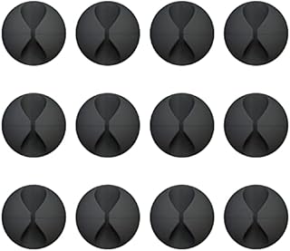 12 Pack Cable Clips, Znben Cord Organizer Holder Adhesive Cord Management Charger Wire Holder Clips for Desk, Home, Office, Car, Cubicle, Nightstand - Black