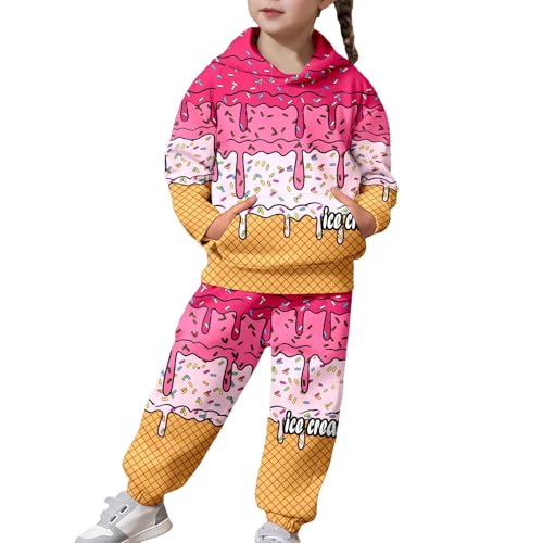 Conjunto de dos piezas con estampado moderno y sudadera con capucha de ajuste cómodo #225
