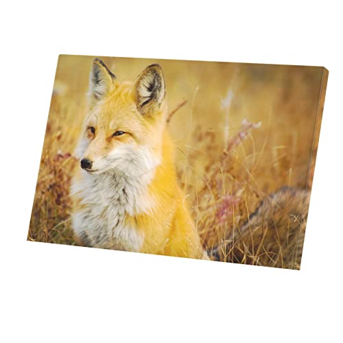 Toile imprimée renard pour une décoration salon nature et chaleureuse