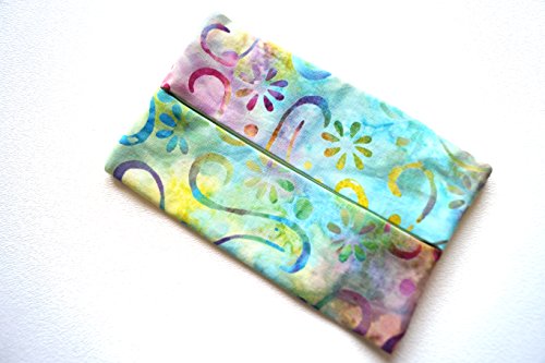 Batik Fabric Pocket Size Travel Tissue Holder in Colorful Swirl Print