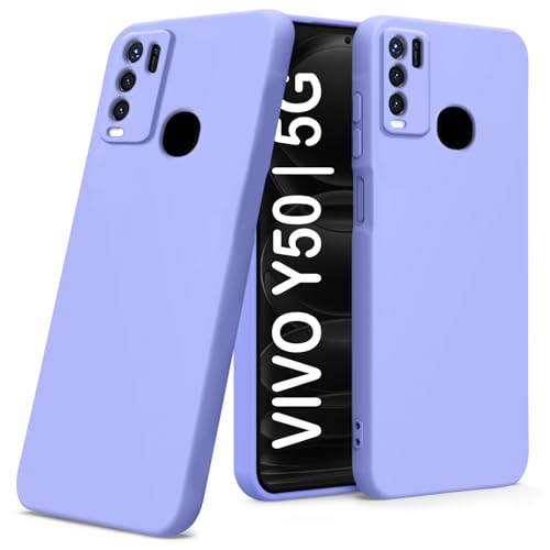 Image of TRUEUPGRADE Liquid Silicone Designed Back Case Cover for Vivo Y50 | Microfiber Inside, Full Protection | Bumper Back Cover Case for Vivo Y50 Purple