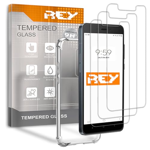 3X Protector de Pantalla y Funda Anti Shock para XIAOMI REDMI Note 4, Cristal Vidrio Templado y Silicona TPU de Alta Resistencia