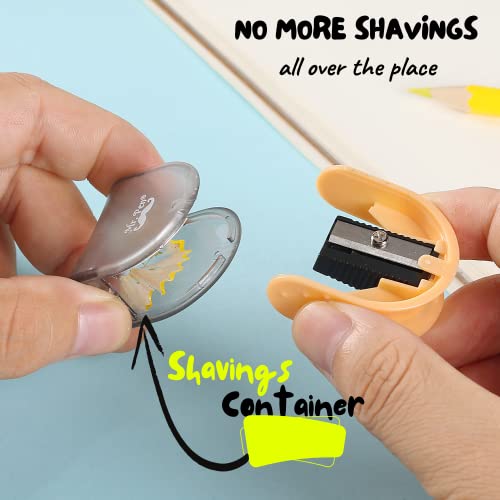 Mr. Pen- Colorful Pencil Sharpeners With Lid, 6 Pcs, Cute For Kids, Students, Manual, Christmas Gifts #TOP4