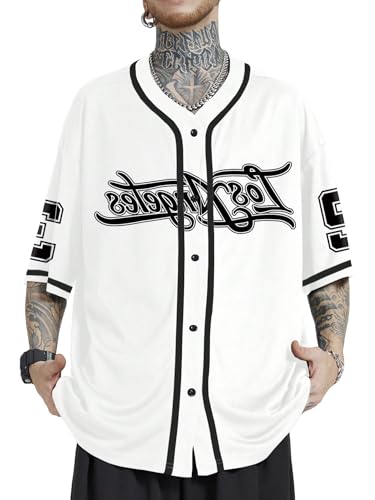 Amazon.com: VIPWOLF Men's Oversized Jersey Shirts Number Graphic