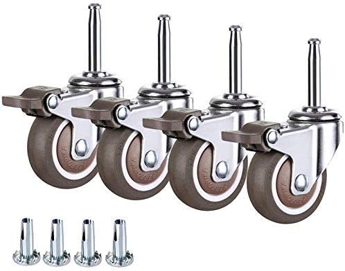Roulettes pivotantes avec freins 1.5 pouces pour meubles et lit MU 4X
