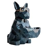 Gafas Estatua de Perro Cuenco para Llaves Decoración de Mesa de Centro, Bandeja para Llaves Mesa de Entrada Decoración del hogar Bandeja para Platos de joyería Llaves Teléfono Cambio de Mon