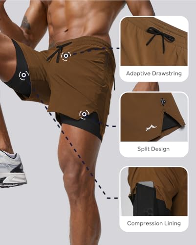 Image of maamgic Men's Athletic Running Shorts with Liner Ultra Lightweight Workout Shorts 5 inch / 7 inch