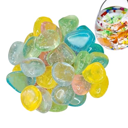 Piedras Luminiscentes,Piedras Luminosas para Exterior - Decorativa Brillante Multicolor Para Jardín Al Aire Libre Acuario Y Decoración De Paisaje