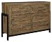 Ashley Furniture Signature Design - Sommerford Dresser - Casual - 9 Drawers - Light Grayish Brown Finish Reclaimed Wood - Silver/Bronze Hardware/Legs