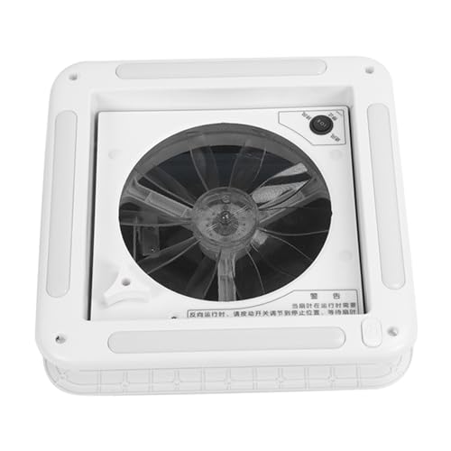 Bewinner Ventilación de Ventilador de Techo de 12 V RV de 11 Pulgadas, Ventilación de Aire de 2 Vías con Luz LED Equipada con Malla de Acero Inoxidable para Remolque, RV, Caravana