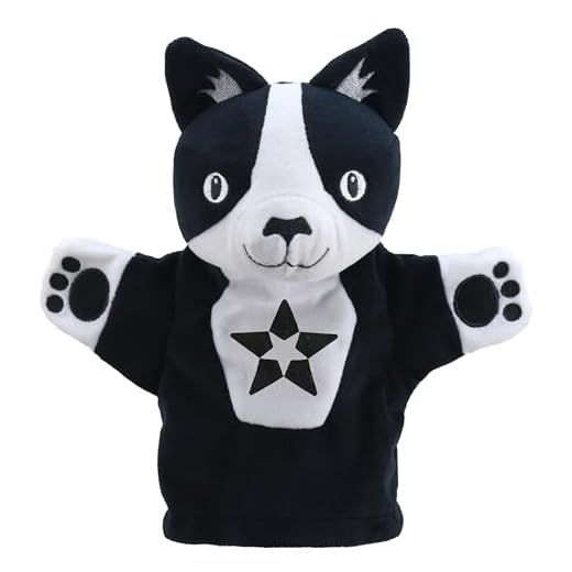 The Puppet Company - Ma première marionnette noire et blanche - Marionnette à main de chat