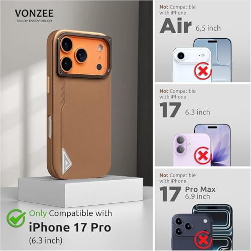 Image of Elzzi Compatible with iPhone 17 Pro Case (6.3 Inch), Hybrid Transparent TPU + Polycarbonate Back Cover, Anti-Yellow Shockproof Protective Case, Scratch Resistant, Raised Camera Protection, Orange