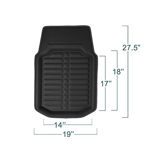 Image of FH Group Automotive Floor Mats - PU Leather Floor Mats, Deep Dish Design, Floor Mats for Cars, Universal Fit Floor Mats Front Set, Floor Mats for Most Sedan, SUV, Truck Floor Mats Solid Beige