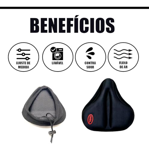 Capa Selim Em Gel Bike Bicicleta Para Bancos Largos Ergométrica Spinning Almofada para assento macio